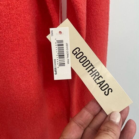 Goodthreads Wool Blend Mock Neck Sweater Coral Pink Small NWT - Picture 8 of 9